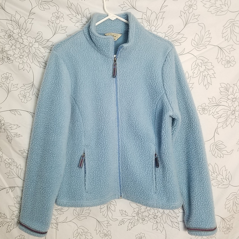 LL Bean Light Blue Sherpa Jacket